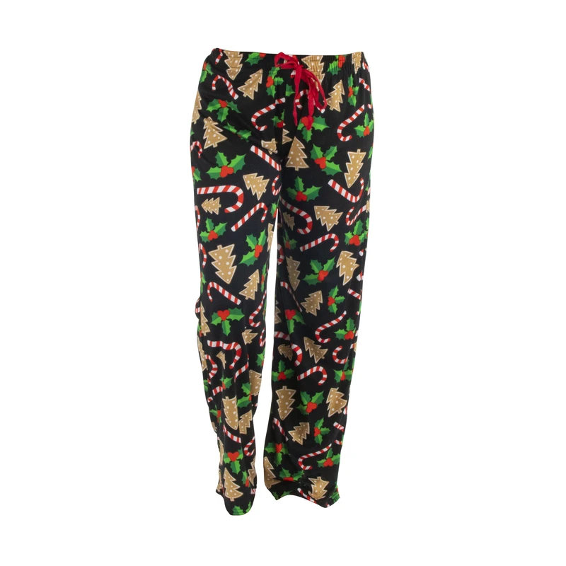 Hello Mello Candy Canes/Holly/Trees Women's Pants L/XL Multicolored