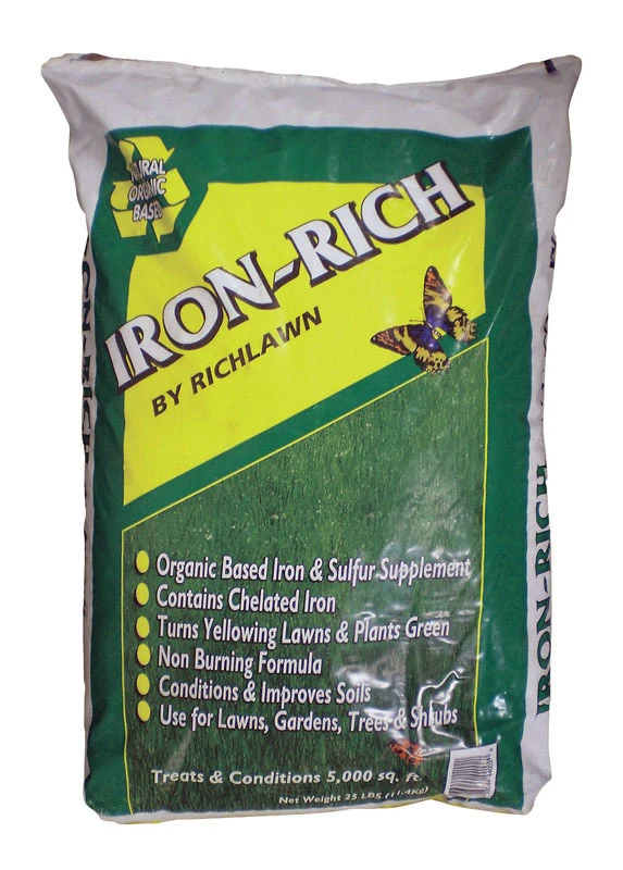 Richlawn Iron-Rich Organic 3-2-1 Lawn Fertilizer For Turfgrass 25 lb. 5000 sq. ft.
