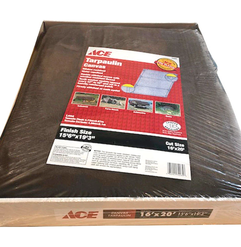 Ace 16 ft. W x 20 ft. L Heavy Duty Canvas Tarpaulin Brown