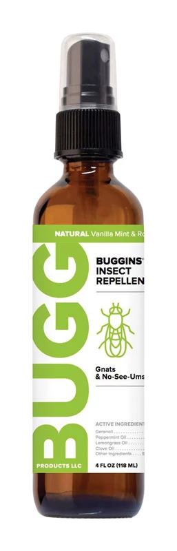 Buggins Natural Organic Insect Repellent Liquid For Gnats/Mosquitoes 4 oz.