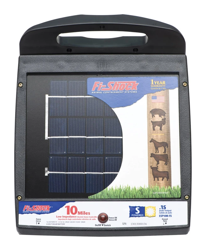 Fi-Shock 6 volt Solar Fence Energizer Black 10 mi.