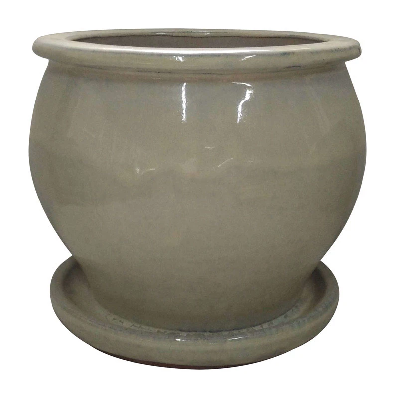 Trendspot 8 in. W Ceramic Studio Planter Cream White