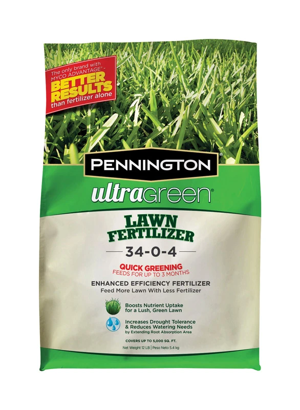 Pennington Ultragreen 34-0-4 Lawn Fertilizer For All Grass Types 12 lb.