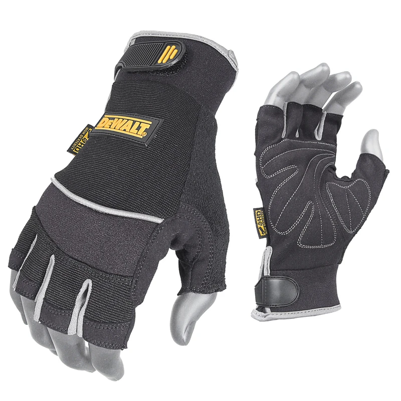 DeWalt ToughThread Men's Synthetic Leather Fingerless Gloves Black XL 1 pk