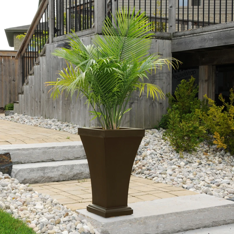 Mayne Bordeaux 28 in. H x 16 in. W x 16 in. D Plastic Planter Box Brown