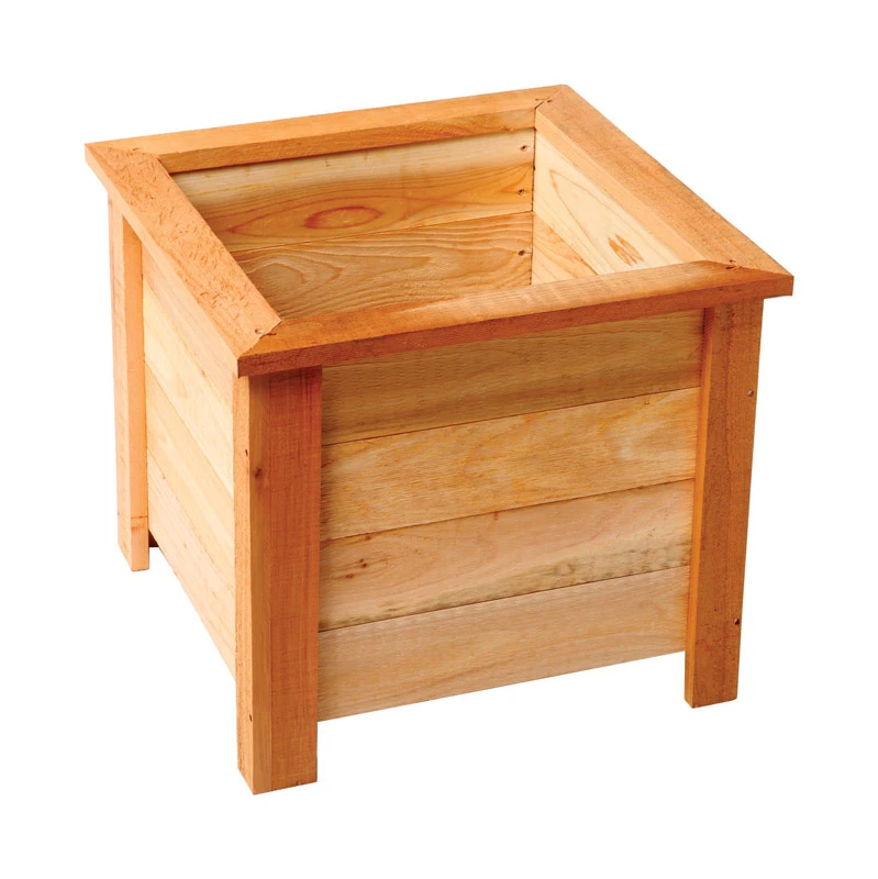 Susquehanna 12.5 in. H x 15.5 in. W Cedar Square Planter Natural