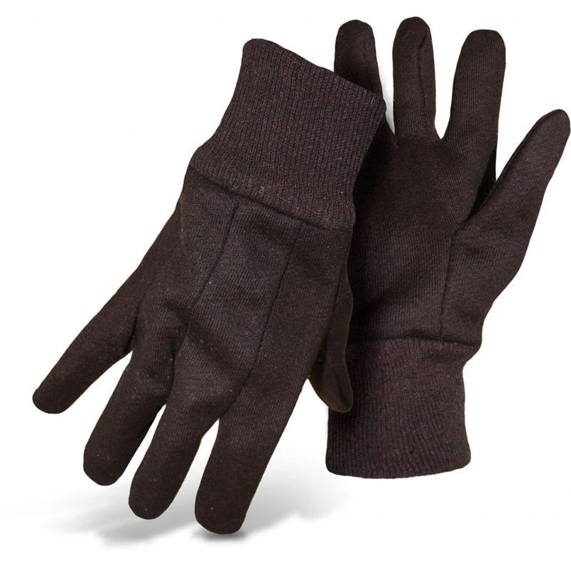 Boss Men's Indoor/Outdoor Cotton/Polyester Jersey Work Gloves Brown L 1 pair
