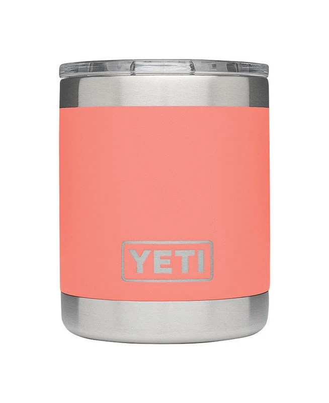 YETI  Rambler Lowball  Coral  Stainless Steel  Insulated Tumbler  BPA Free 10 oz.