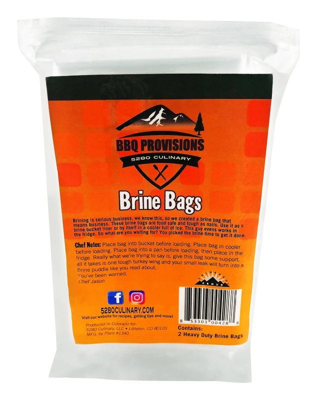 5280 Culinary BBQ Provisions 24 in. W x 30 in. L Clear Polypropylene Brine Bag