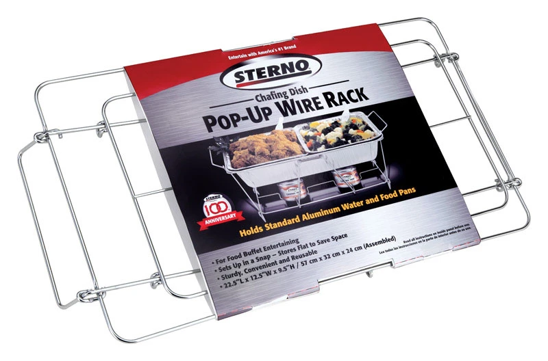 Sterno Wire Chafing Dish Rack 9-1/2 in. H x 12.13 in. W x 22.75 in. L 1 pk