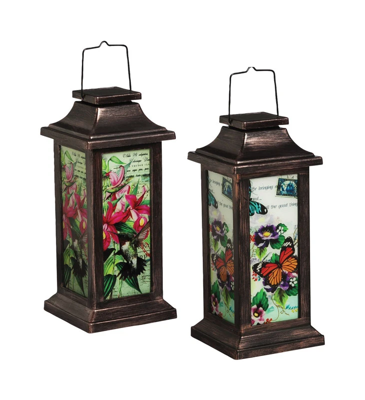 Luminous Garden LED Plastic Solar Lantern Multicolored