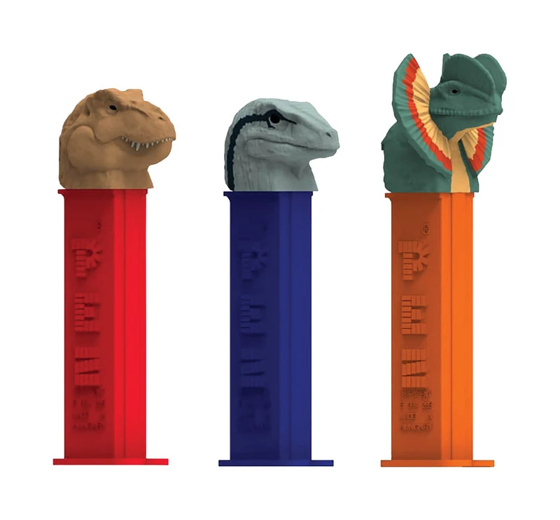 PEZ Jurassic World Assorted Fruit Flavors Candy and Dispenser 1.87 oz.