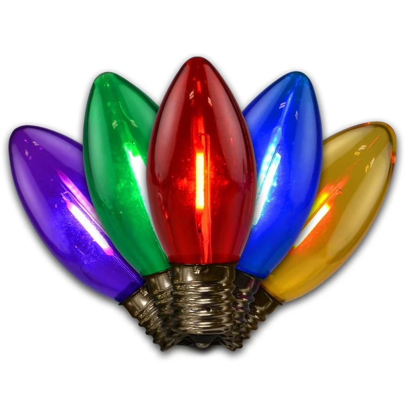Holiday Bright Lights Smooth LED C9 Christmas Light Bulbs Multicolored