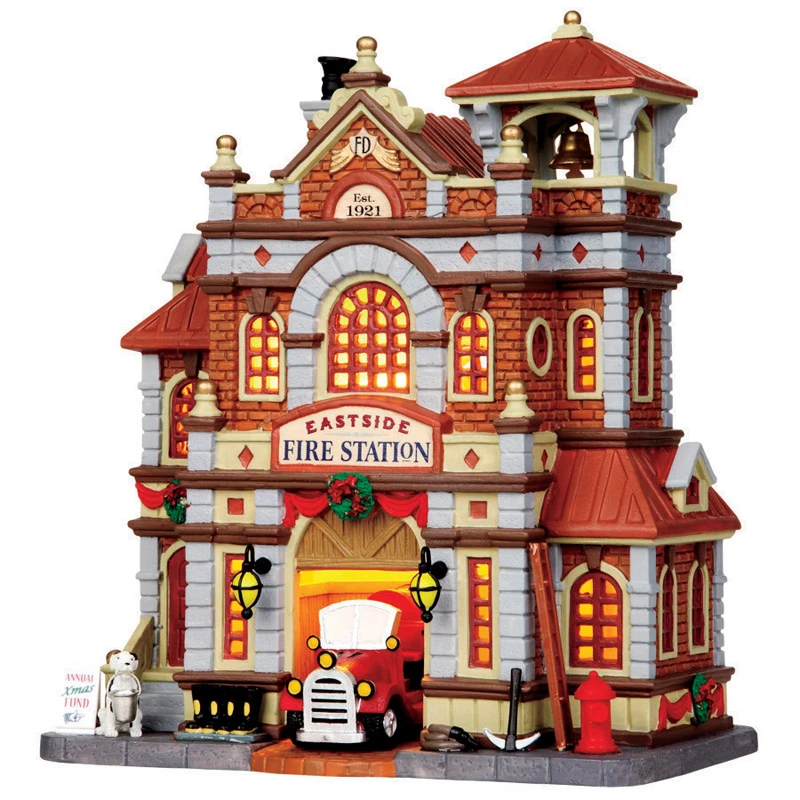 Lemax Eastside Fire Station Village Building Multicolor Porcelain 8.9 in. 1 each