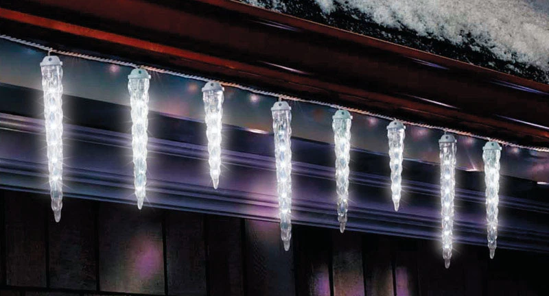 Celebrations Dripping Icicle LED Light Set Cool White 9 ft. 10 lights