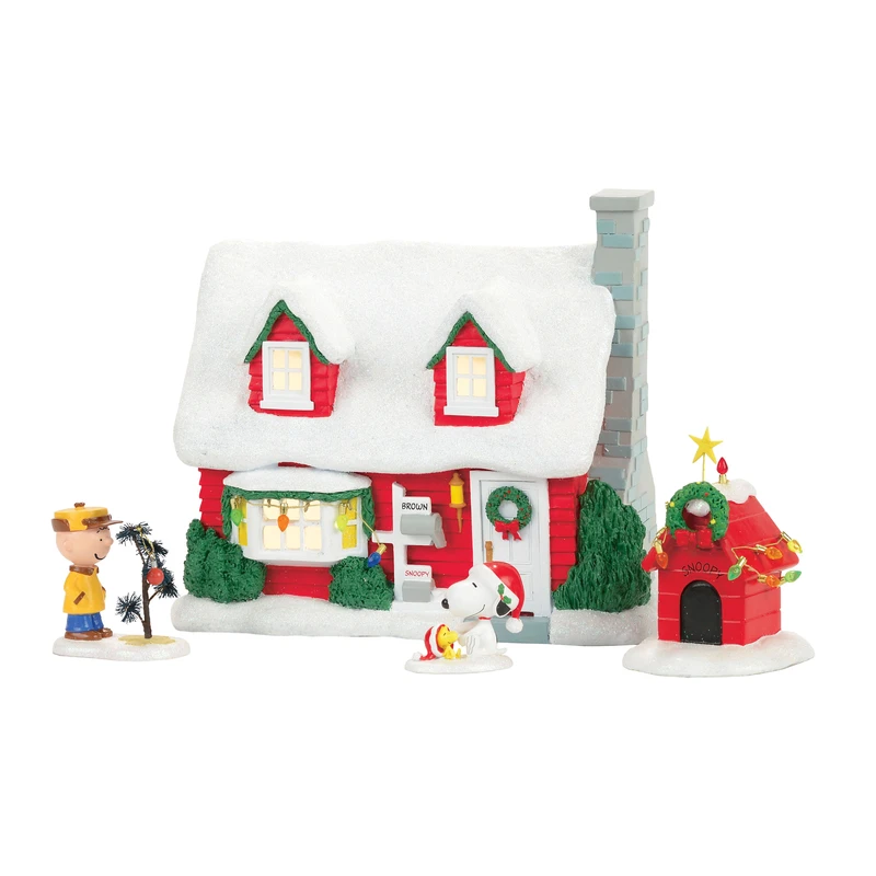 Department 56 Charlie Brown's House Village Building Multicolored Resin 4 pc. set