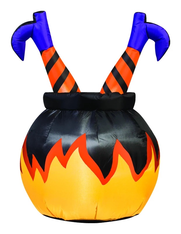 Gemmy Airblown Witch Legs in Cauldron Lighted white Halloween Inflatable 35.83 in. H x 23.62 in