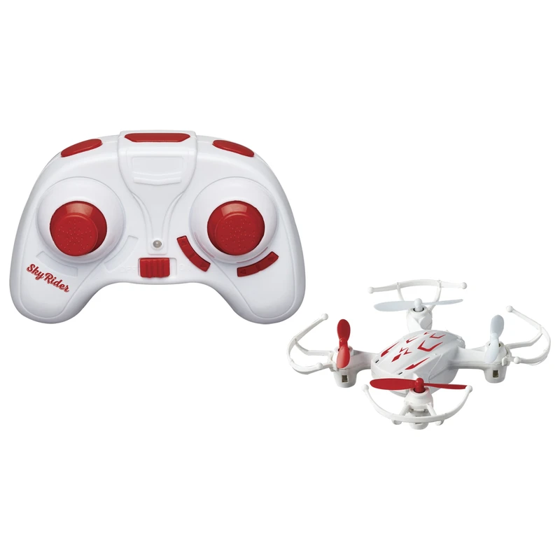 Sky Rider Mini Quadcopter Drone with LEDs Plastic White/Red 2 pc.