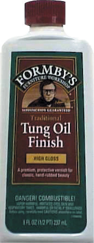 Formby's  Oil-Based  Transparent  Amber  High Gloss  Oil-Based  Tung Oil  Clear  0.5 pt. High-Gloss