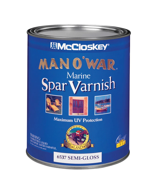 Man O' War McCloskey Semi-Gloss Clear Marine Spar Varnish 1 qt.