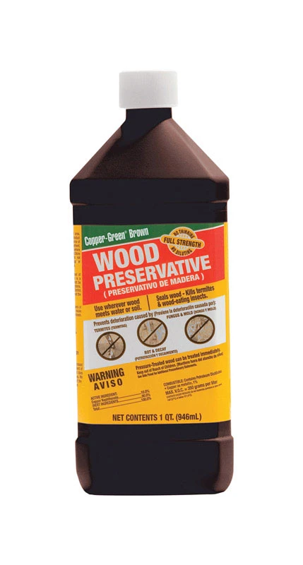 Copper Green Flat Brown Oil-Based Wood Preservative 1 qt.