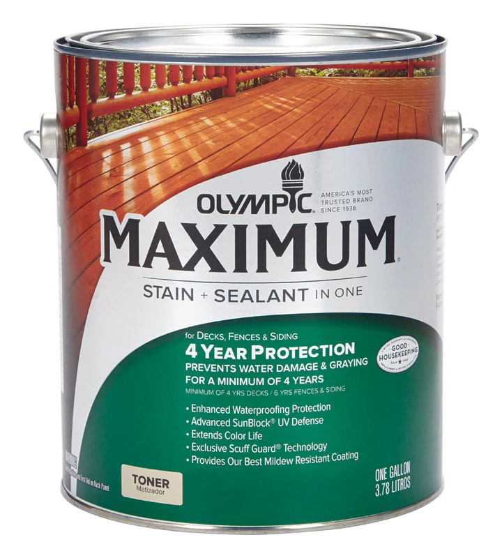 Olympic Maximum Transparent Canyon Brown Toner Acrylic/Oil Stain and Sealant 1 gal.