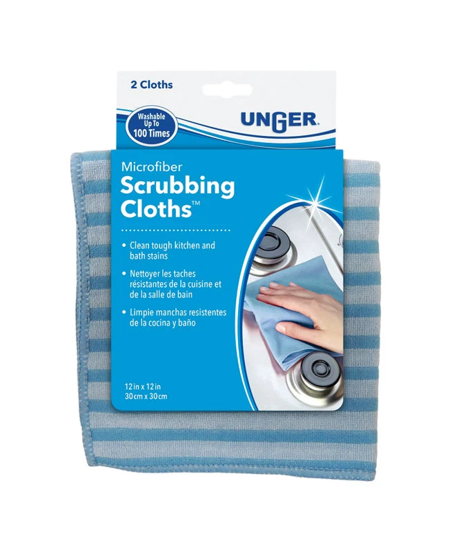 Unger Microfiber Scrubbing Cloth 12 in. W x 12 in. L 2 pk