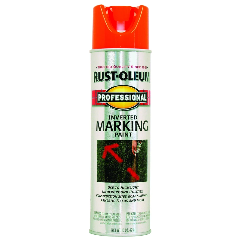 Rust-Oleum Professional Flat/Matte Fluorescent Orange Spray Paint 15 oz.