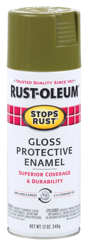 Rust-Oleum Stops Rust Army Green Enamel Spray Paint 12 oz.