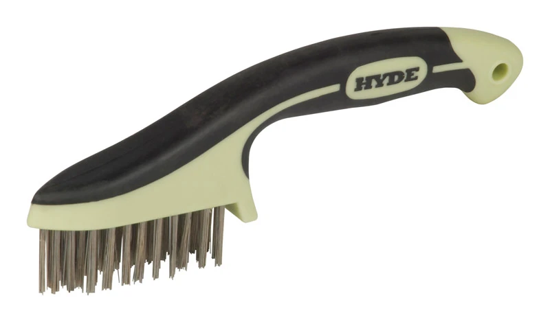 Hyde MAXXGRIP PRO 0.75 in. W x 8.75 in. L Stainless Steel Wire Brush