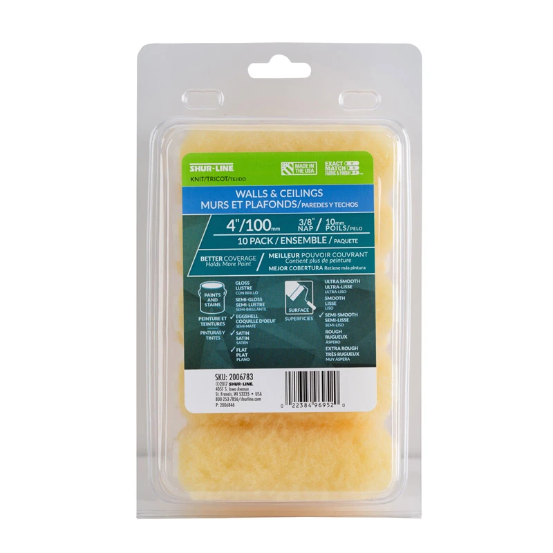 Shur-Line Knit 3/8 in. x 4 in. W Mini Paint Roller Cover 10 pk