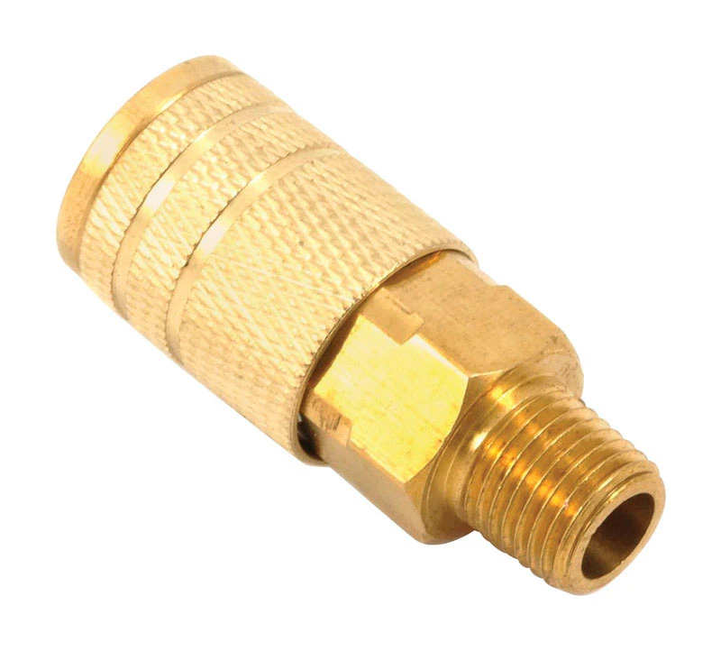 Forney Brass Air Coupler 1/4 in. Male NPT 1/4 in. 1 pc.