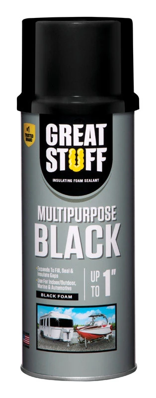 GREAT STUFF Multipurpose Black Polyurethane Foam Insulating Insulating Sealant 12 oz.