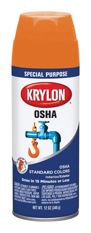 Krylon Special Purpse Gloss Safety Orange OSHA Color Spray Paint 12 oz.