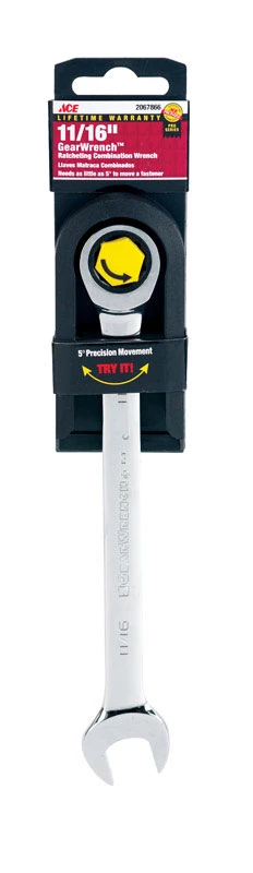 Ace Pro Series GreaWrench 11/16 x 11/16 x 8.83 in. L SAE Combination Wrench 1 pc.
