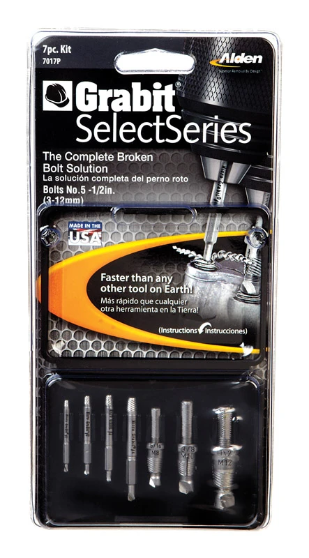 Alden Grabit SelectSeries Multi Size M2 HSS Double Ended Bolt Extractor Set 7 pc.