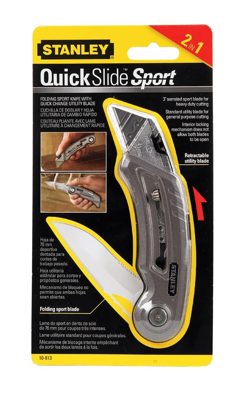 Stanley QuickSlide 4-5/8 in. Sliding Utility Knife Gray 1 pk