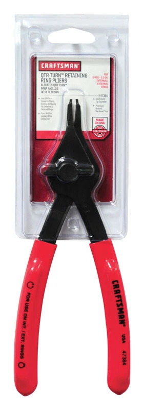Craftsman 6 in. Alloy Steel Retaining Ring Pliers Black 1 pk
