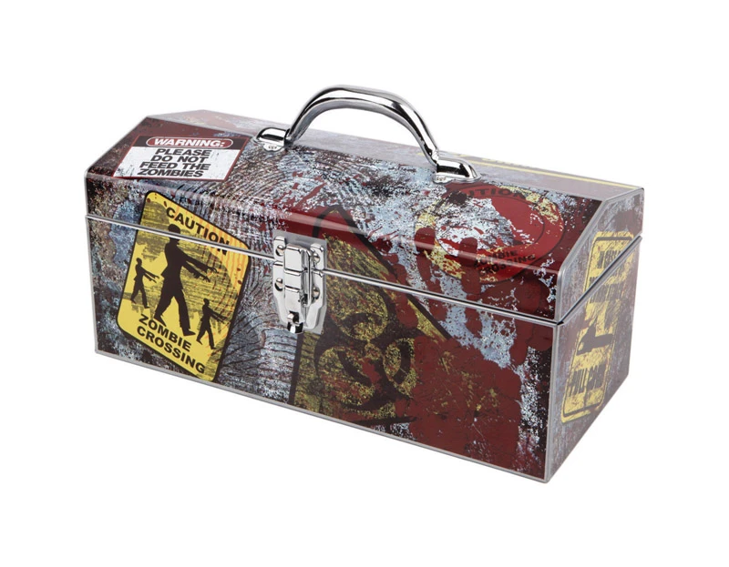 Sainty International  Zombie Art  16.3 in. Art Deco Tool Box  7.25 in. W x 10 in. H Multicolored  St