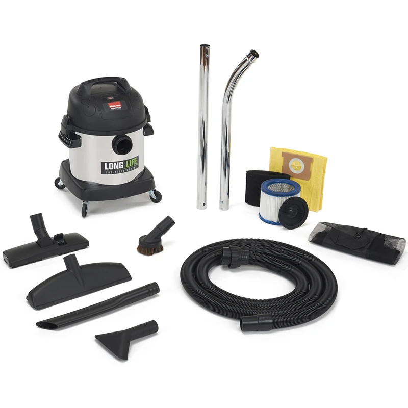 Shop-Vac Industrial 4 gal. Corded Wet/Dry Vacuum 8 amps 120 volt 2 hp Silver 22.35 lb.