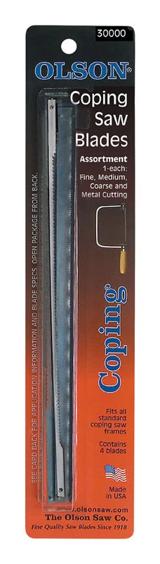 Olson 6-1/2 in. Carbon Steel Coping Saw Blade 6 TPI 4 pk