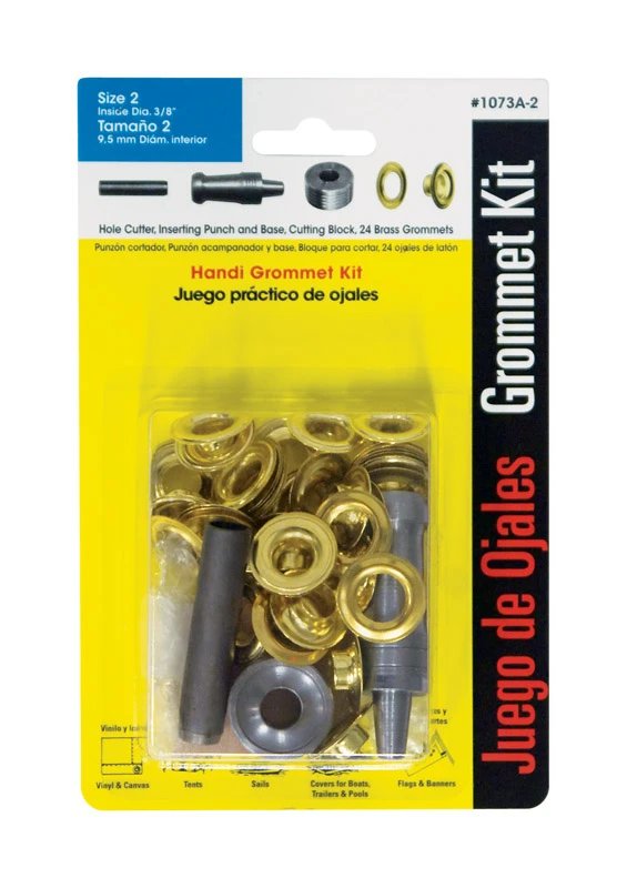 Lord & Hodge 3/8 in. Dia. Brass Grommet Kit 24 pk
