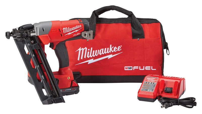 Milwaukee M18 FUEL 16 Ga. Cordless Angled Finish Nailer Kit 18 volt