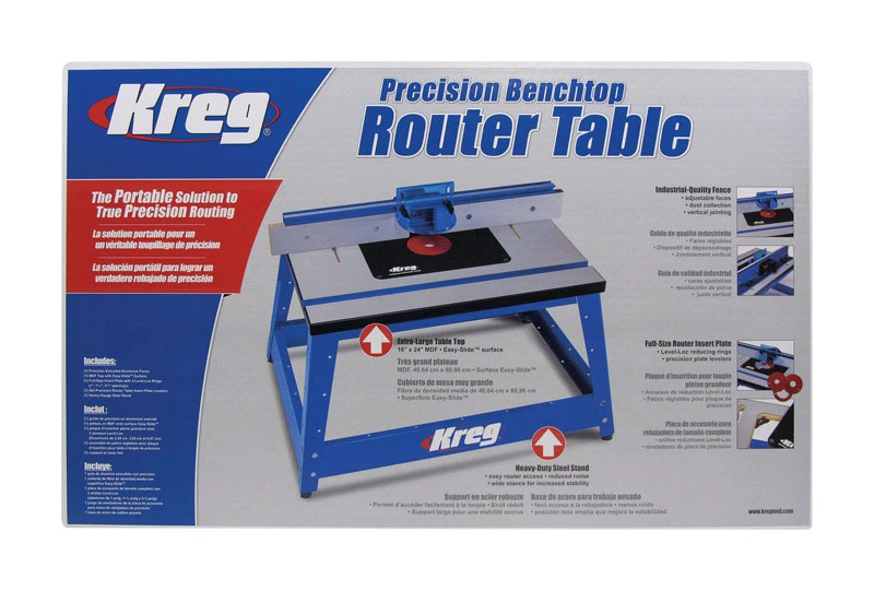 Kreg 19.25 in. L x 30.00 in. W Steel Precision Benchtop Router Table Blue 1 pc.