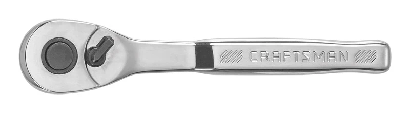 Craftsman 1/4 in. drive Chrome Vanadium Steel 72 Tooth Pear Head Ratchet 1 pc.