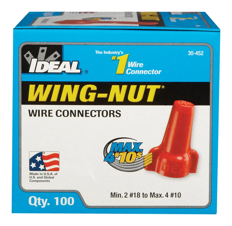 Ideal Wing-Nut Insulated Wire Wire Connector Red 100 pk