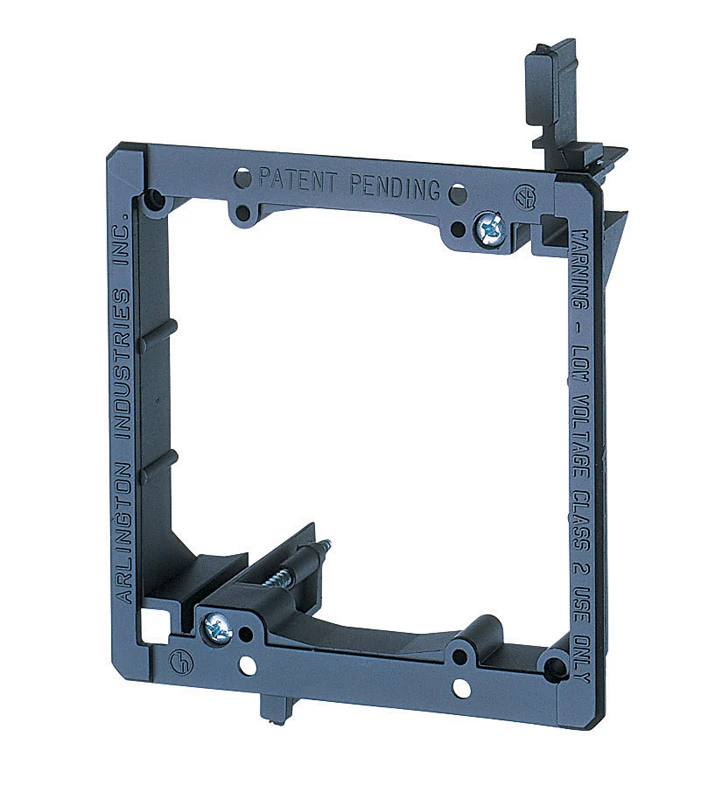 Arlington 5.46 in. Square Plastic 2 gang Mounting Device Black