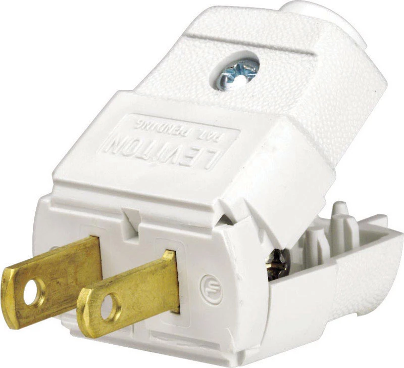 Leviton Residential Thermoplastic Non-Grounding Polarized Plug 1-15P 20-16 AWG 2 Pole, 2 Wire