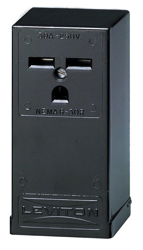 Leviton 30A Surface Mount Black 6-30R Power Outlet