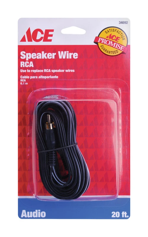 Ace 20 ft. L Speaker Cable RCA